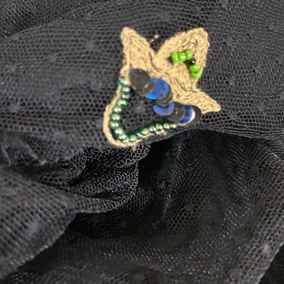 Zara Black Tulle Skirt with Beads and Embroidery - Picture 4 of 9